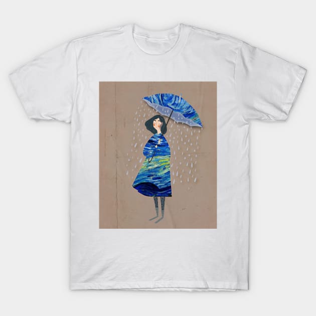 starry night rainy day T-Shirt by goblinbabe